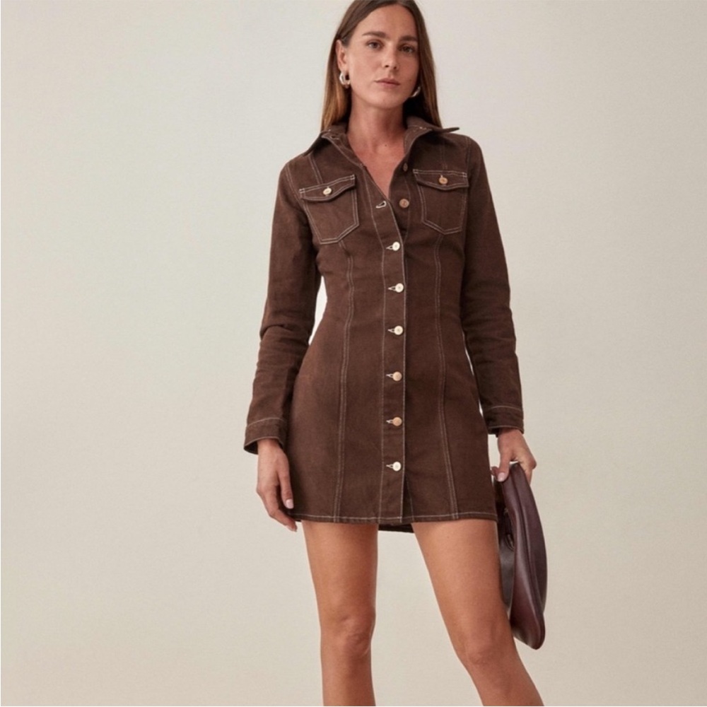 NWOT Reformation Newman Denim Dress